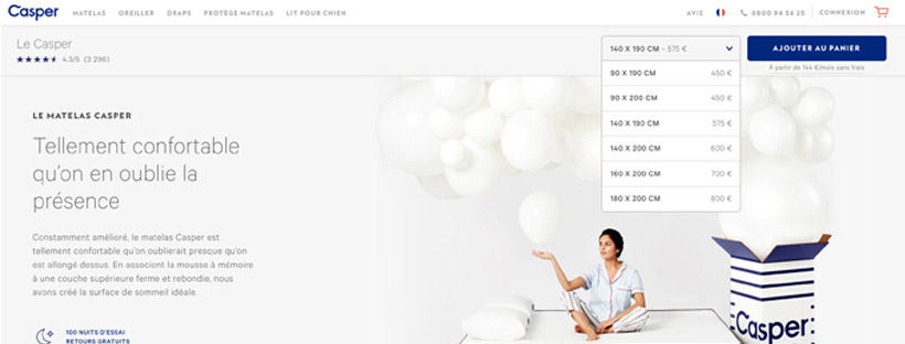 Prix des matelas Casper : l&rsquo;un des plus compétitifs du marché.